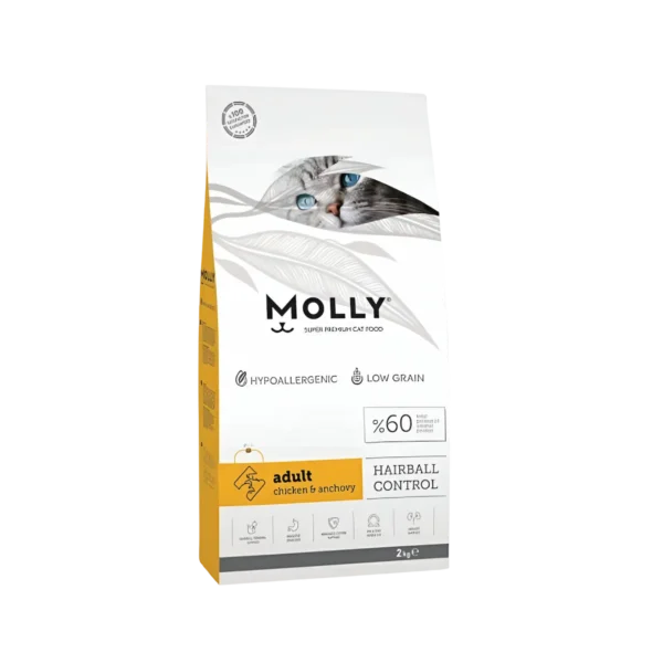 Molly Hairball Control Adult Chicken & Anchovy Cat Food 2kg