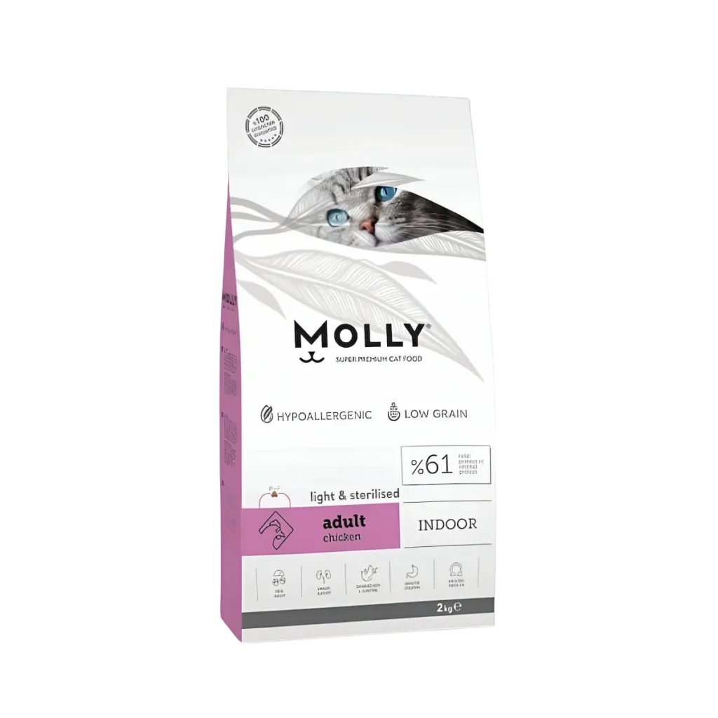 Molly Cat 2kg Adult Indoor Light & Sterilised Chicken Dry Cat Food