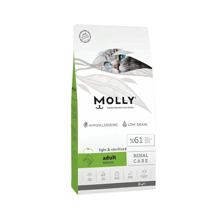 Molly Cat 2kg Adult Renal Care Light Sterilised Salmon Dry Cat Food