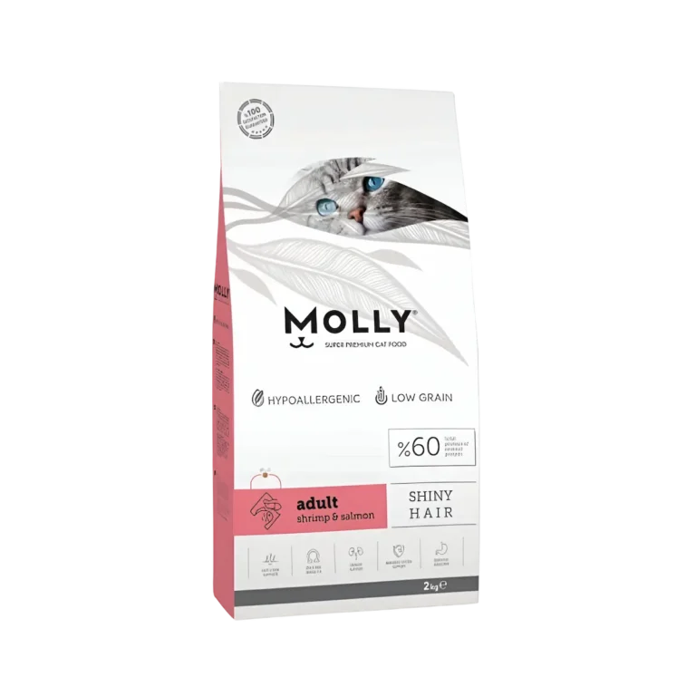 Molly Cat 2kg Adult Shiny Hair Shrimp Salmon Dry Cat Food