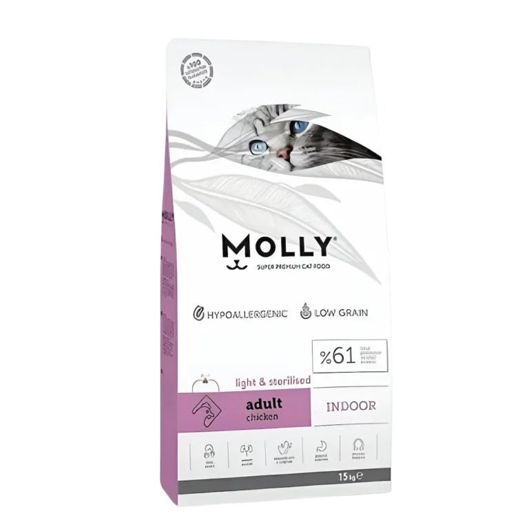 Molly Super Premium 15kg Indoor Light & Sterilised Adult Chicken Dry Cat Food