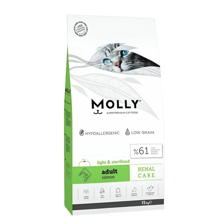 Molly Super Premium 15kg Renal Care Light & Sterilised Adult Salmon Dry Cat Food