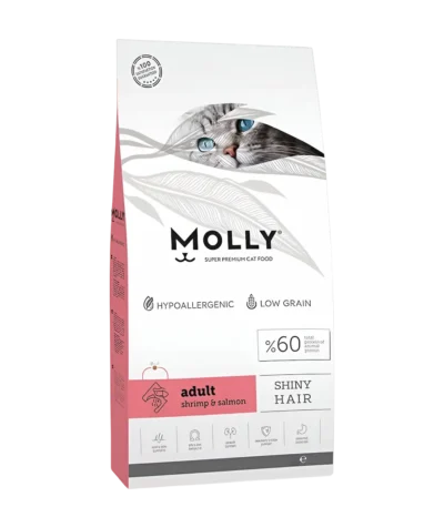 Molly Super Premium 15kg Shiny Hair Adult Shrimp & Salmon Dry Cat Food