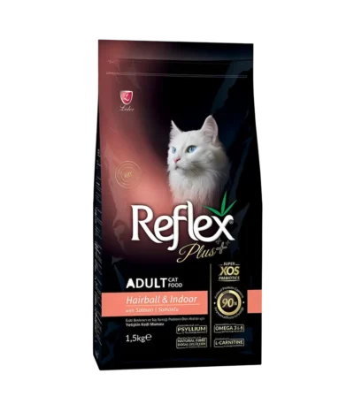 Reflex Plus 1.5kg Hairball & Indoor Salmon Dry Cat Food