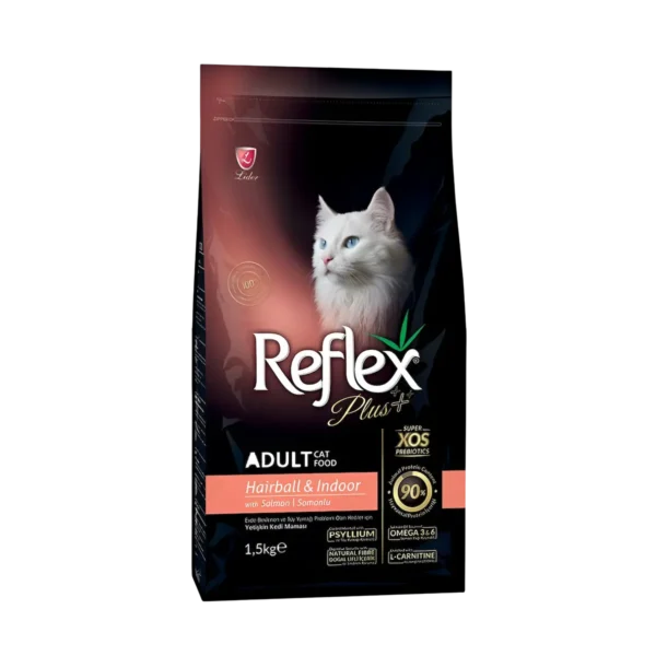 Reflex Plus 1.5kg Hairball & Indoor Salmon Dry Cat Food