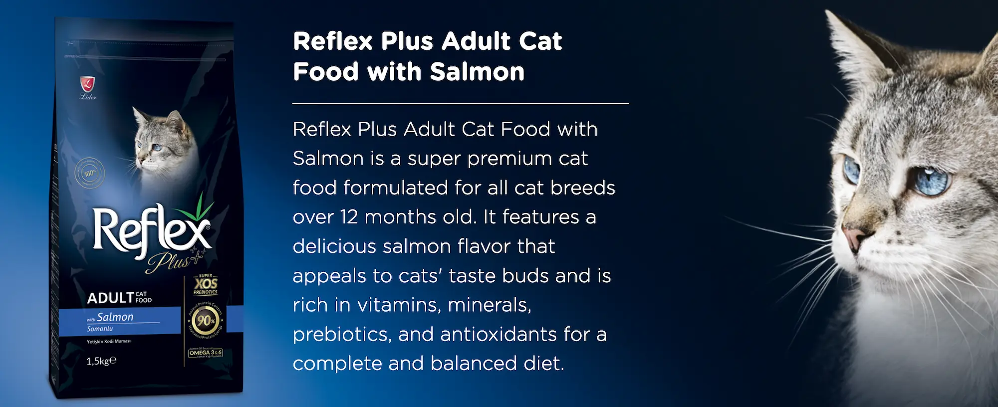 Reflex Plus 15kg Adult Salmon Dry Cat Food malaysia